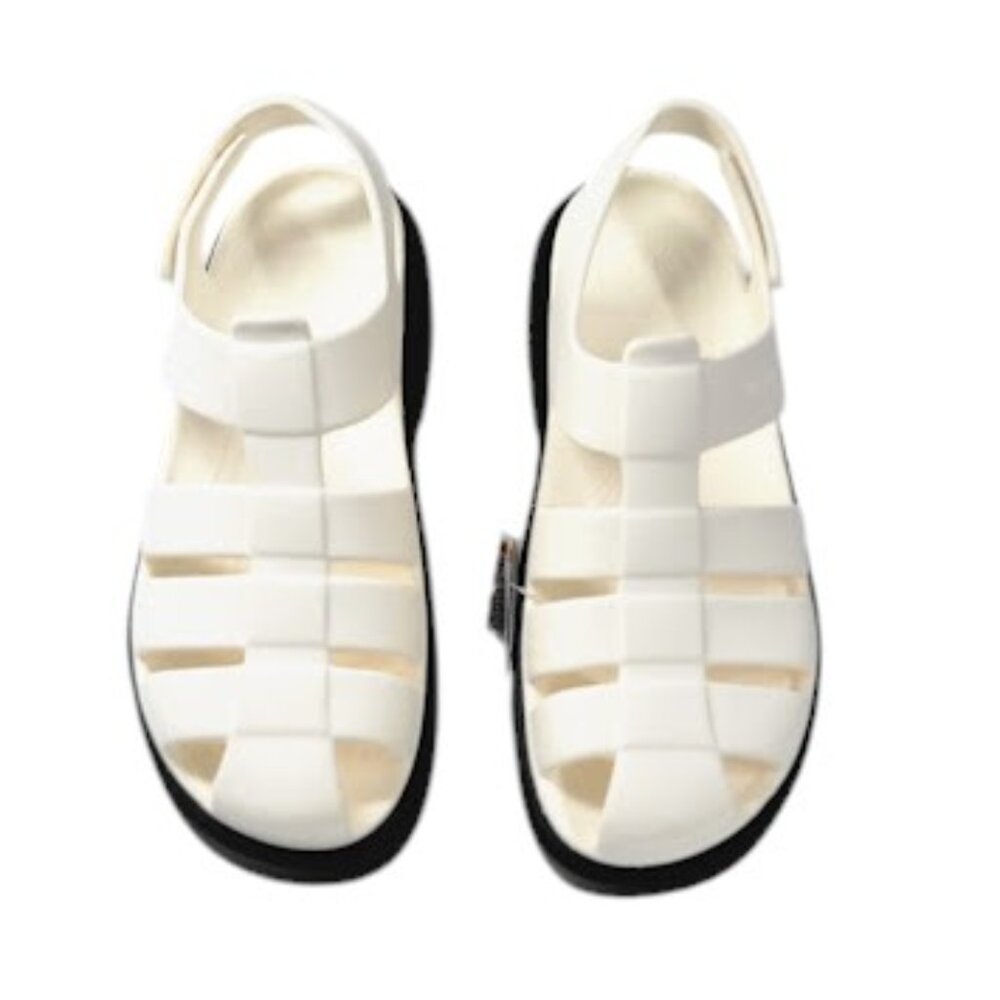 CROCS Women's Stomp Slingback Platform Fisherman Sandals white Size 10 NWT - Picture 2 of 10